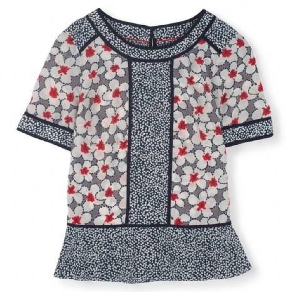 Boden Alison short sleeve floral top size 16